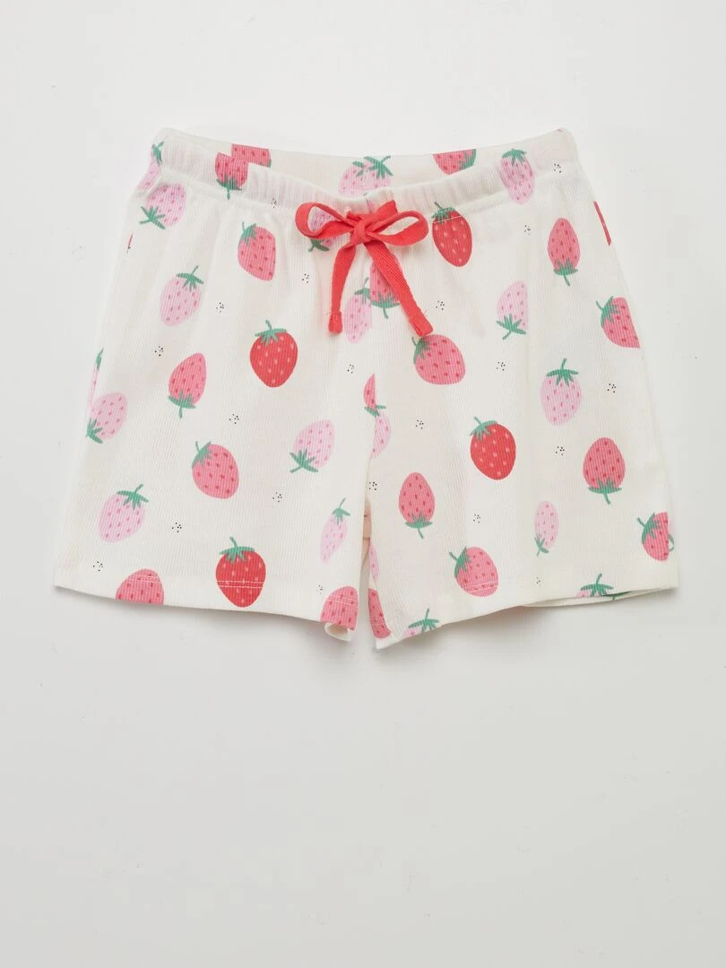 Pyjama court top + short   2 pièces   Rose