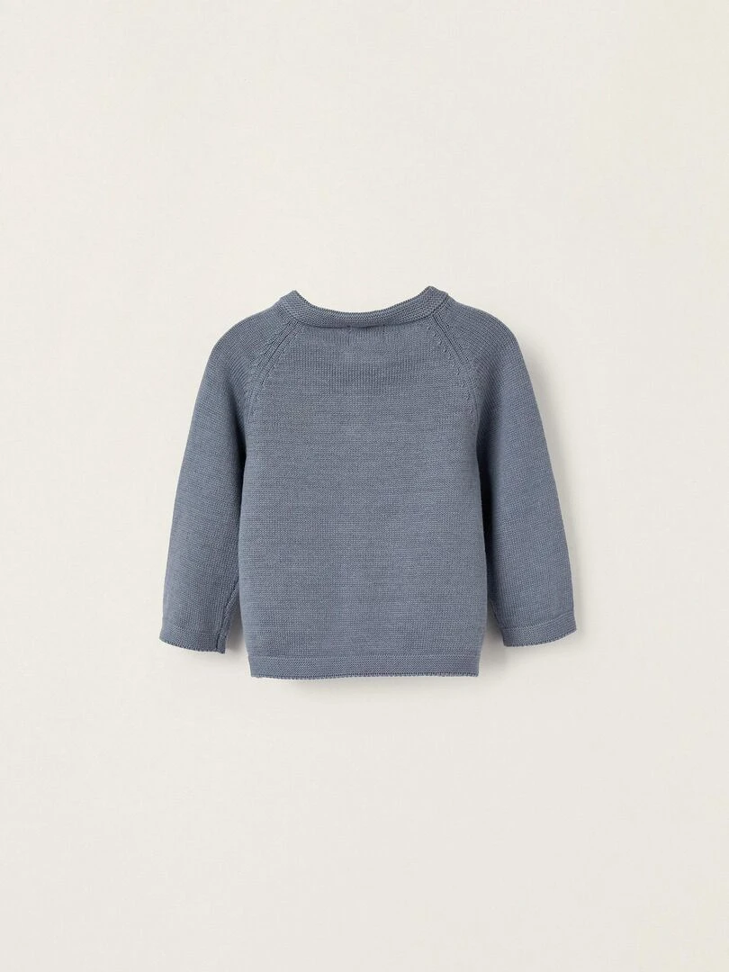 Gilet en Maille de Coton pour Nouveau Né ATLANTIC COMPANY Bleu