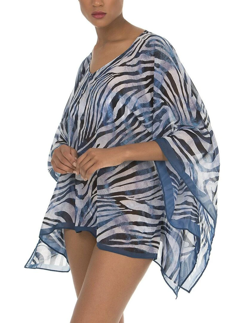 Caftan de plage Cebras   Bleu