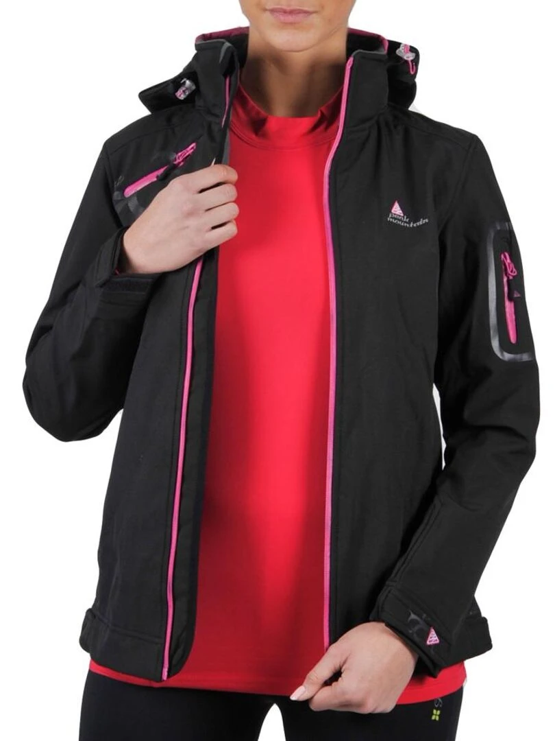 Blouson de ski fille GASOFTIBI   PEAK MOUNTAIN   Noir Noir