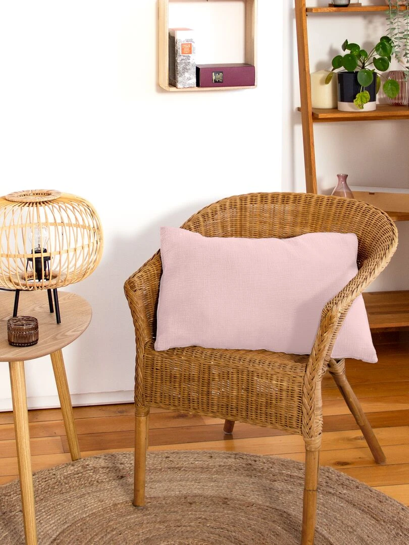 Coussin double gaze de coton Rose