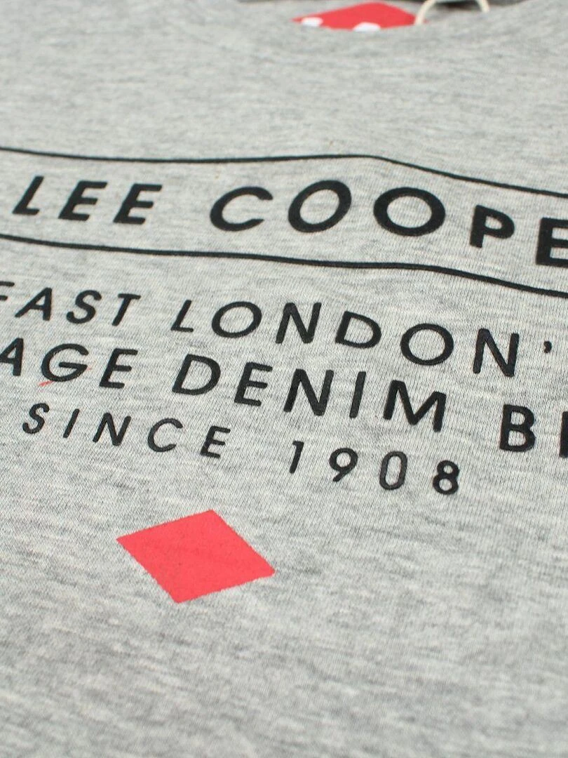 Lee Cooper   T shirt garçon imprimé Lee Cooper en coton   Gris