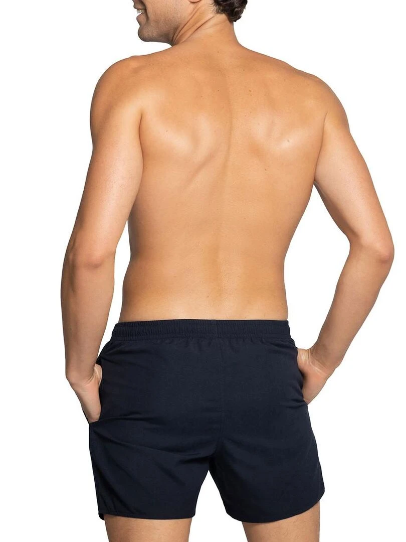 Short de bain uni Cienguegos avec poches latérales   Bleu