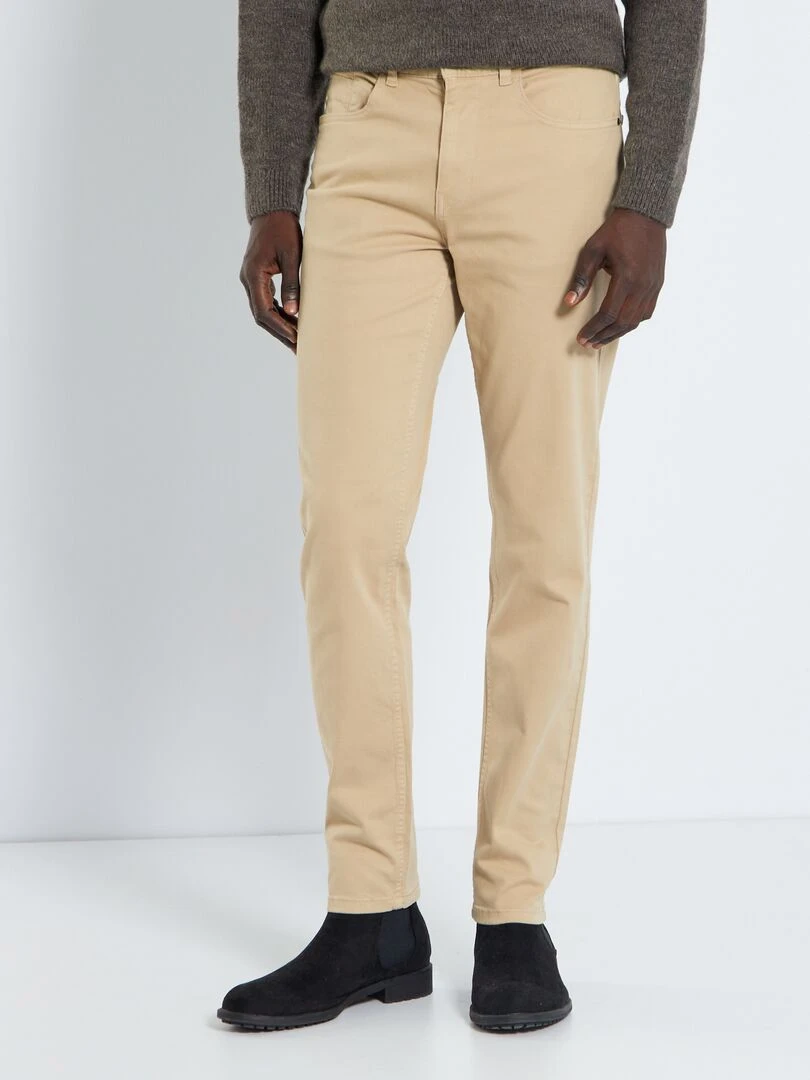Jean slim 5 poches   L32   beige