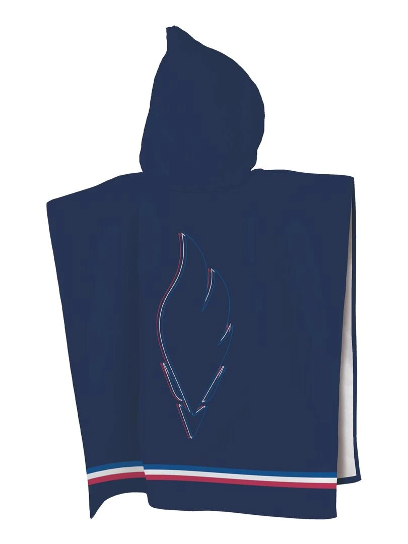 Cape de bain imprimée 100% coton PARIS 2024 JEUX OLYMPIQUES TRICOLORE Bleu