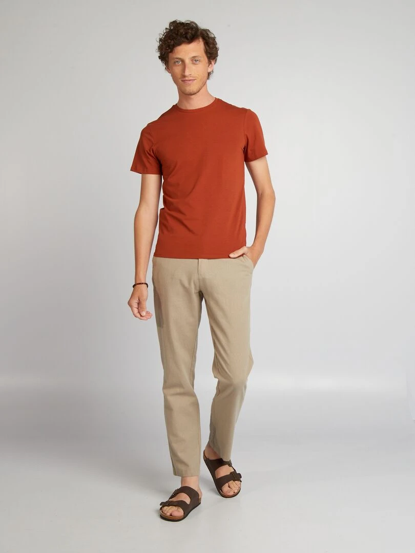 Tee shirt uni   Muscle fit   Orange