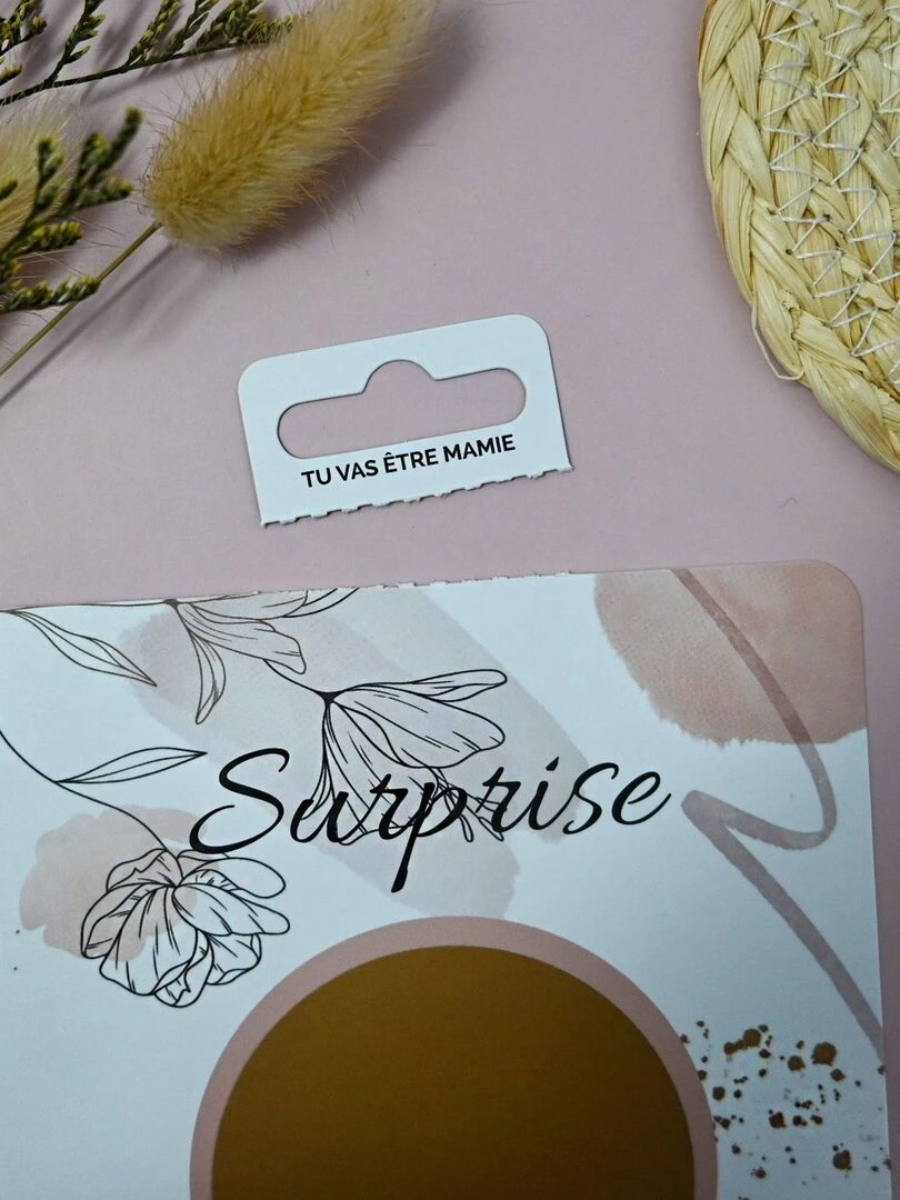Carte à gratter Tu vas être mamie ! Blanc