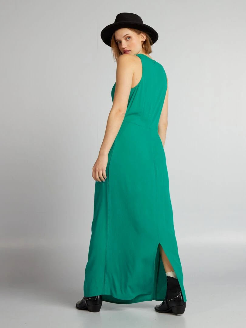 Robe longue torsadée Vert