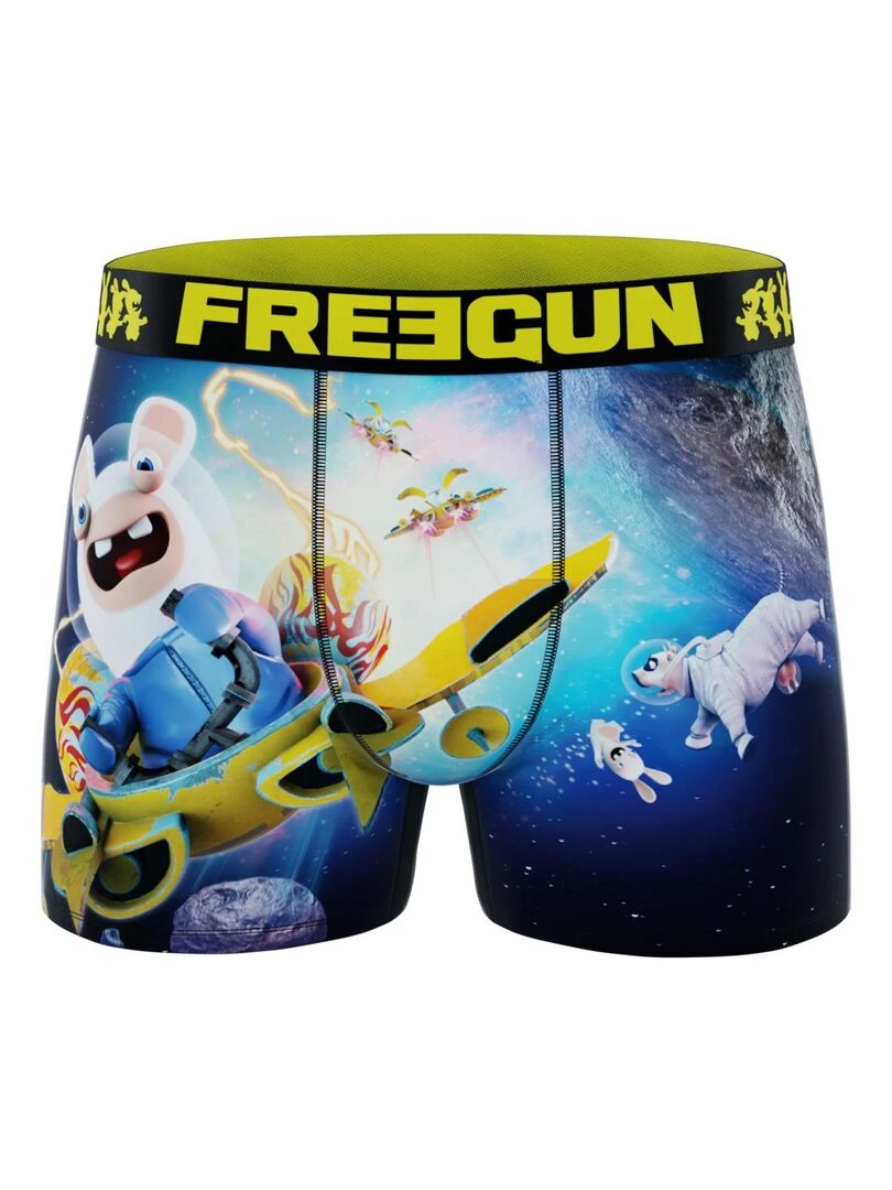 Lot de 4 boxers homme Lapins Cretins Freegun   Bleu
