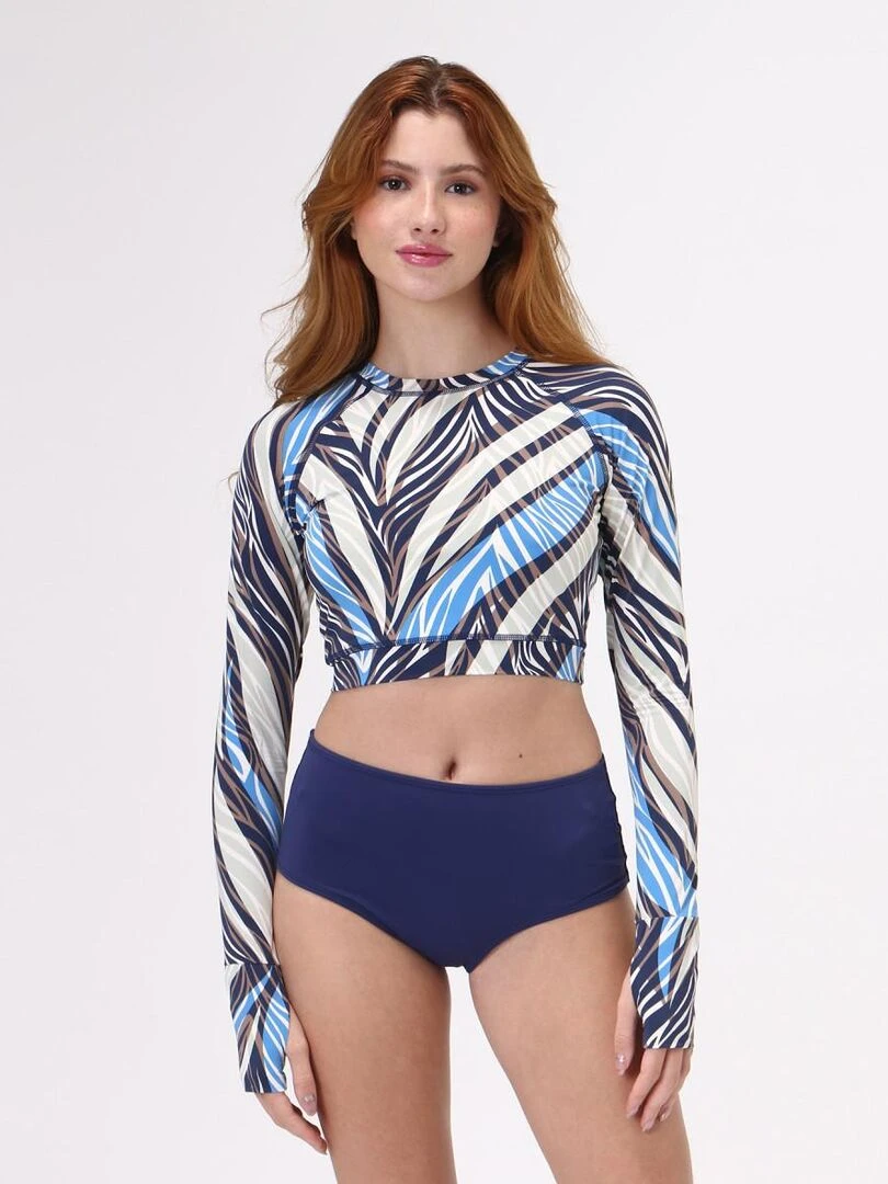 Maillot de bain 2 pièces Bem estar UPF 50+ UV Line Bleu marine