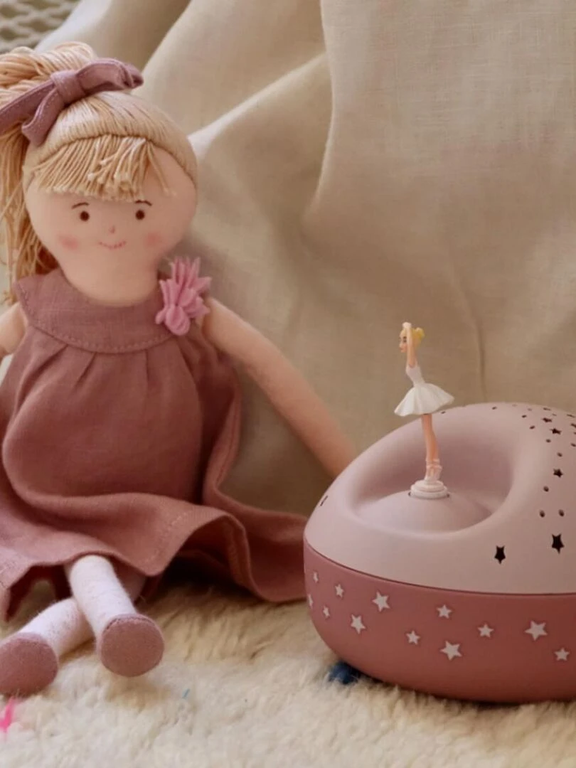 Poupée Robe Lin Vieux Rose 30cm N/A