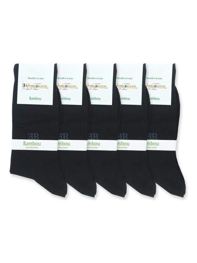 Chaussettes en bambou LOT DE 5 PAIRES Noir