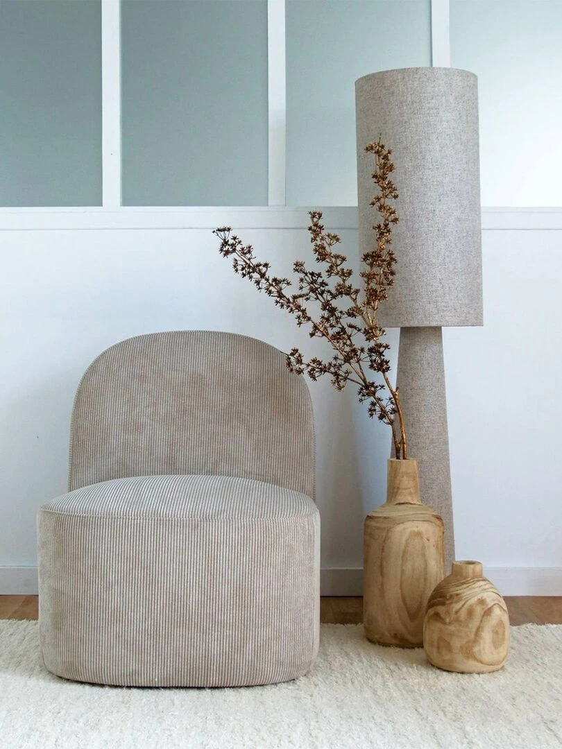 Lampadaire en lin épais   Beige