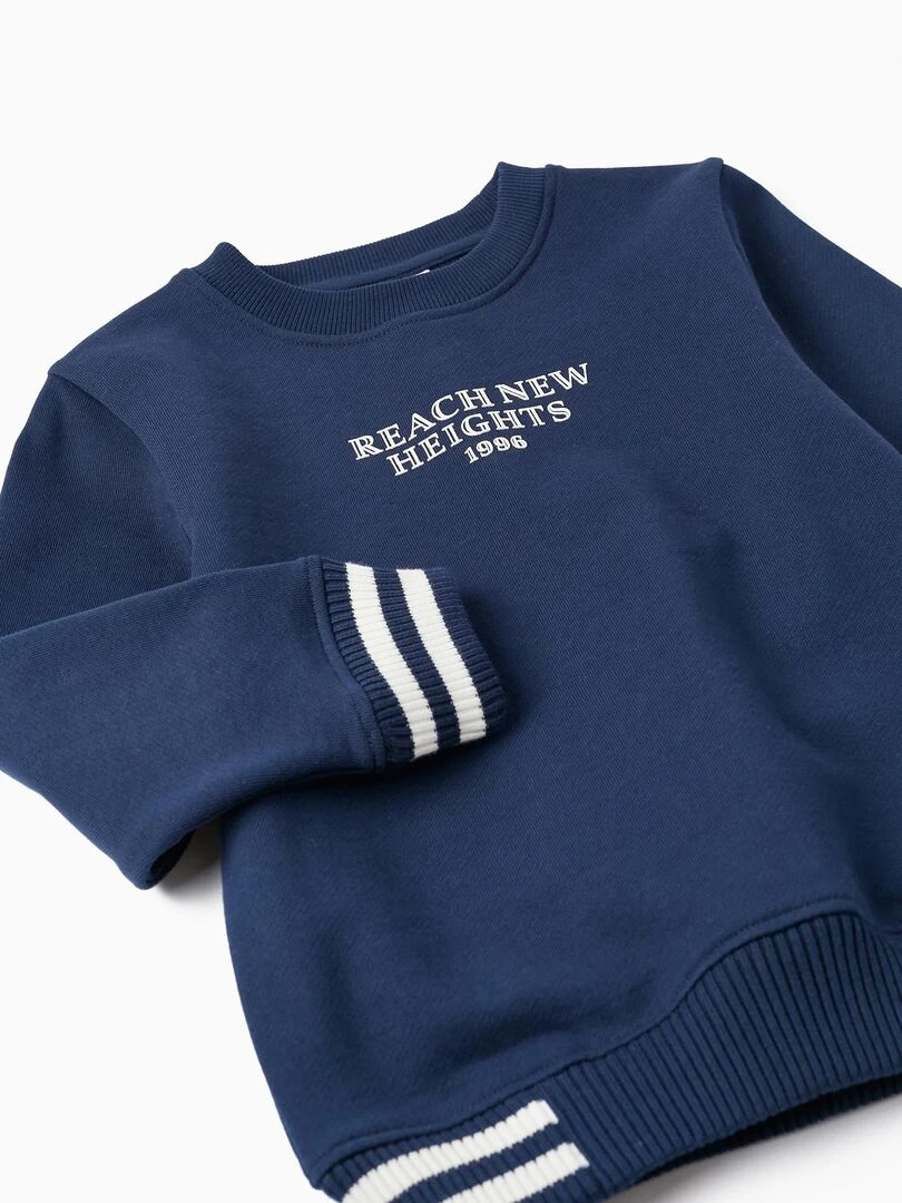 Sweat en coton avec motif en relief pour garçon  FLYING BIRDS   Bleu foncé
