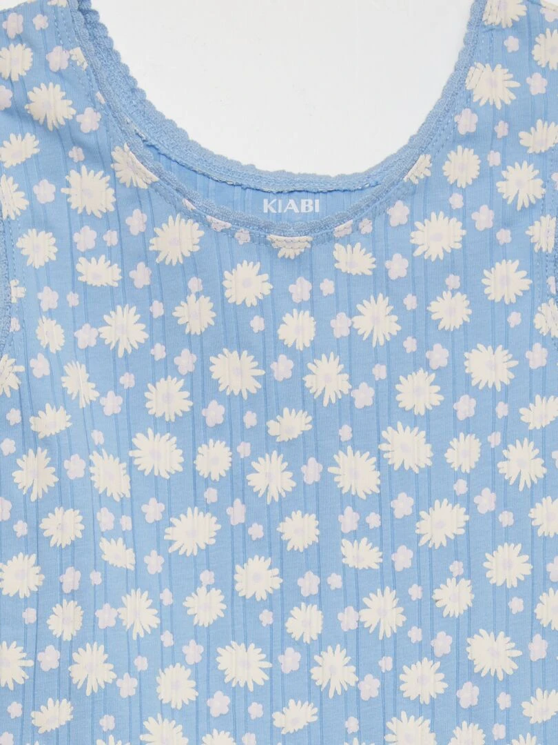Débardeur à motif   Bleu
