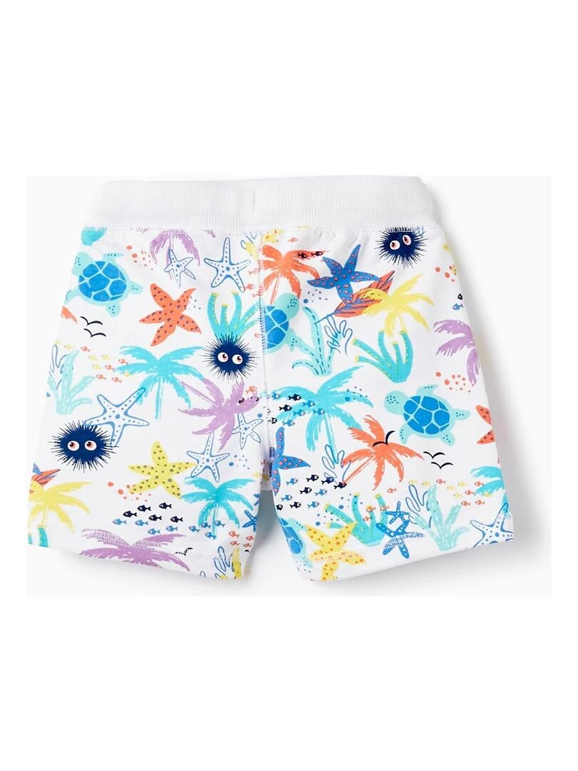 Short En Coton Pour Bébé Garçon 'Océan' Blanc