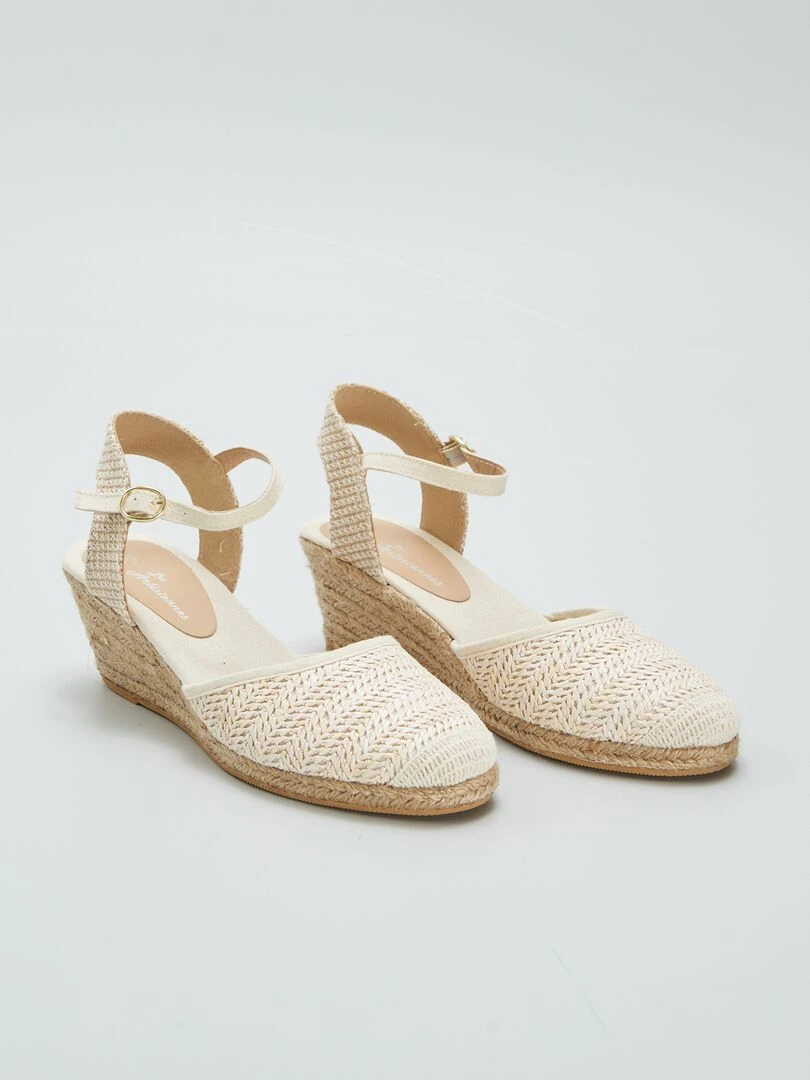 Sandales compensée Beige