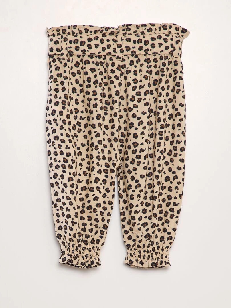 Pantalon sarouel à motif Beige