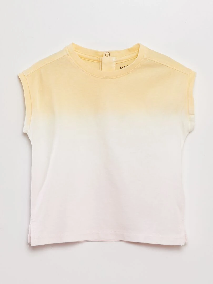 T shirt en jersey tie and dye Jaune