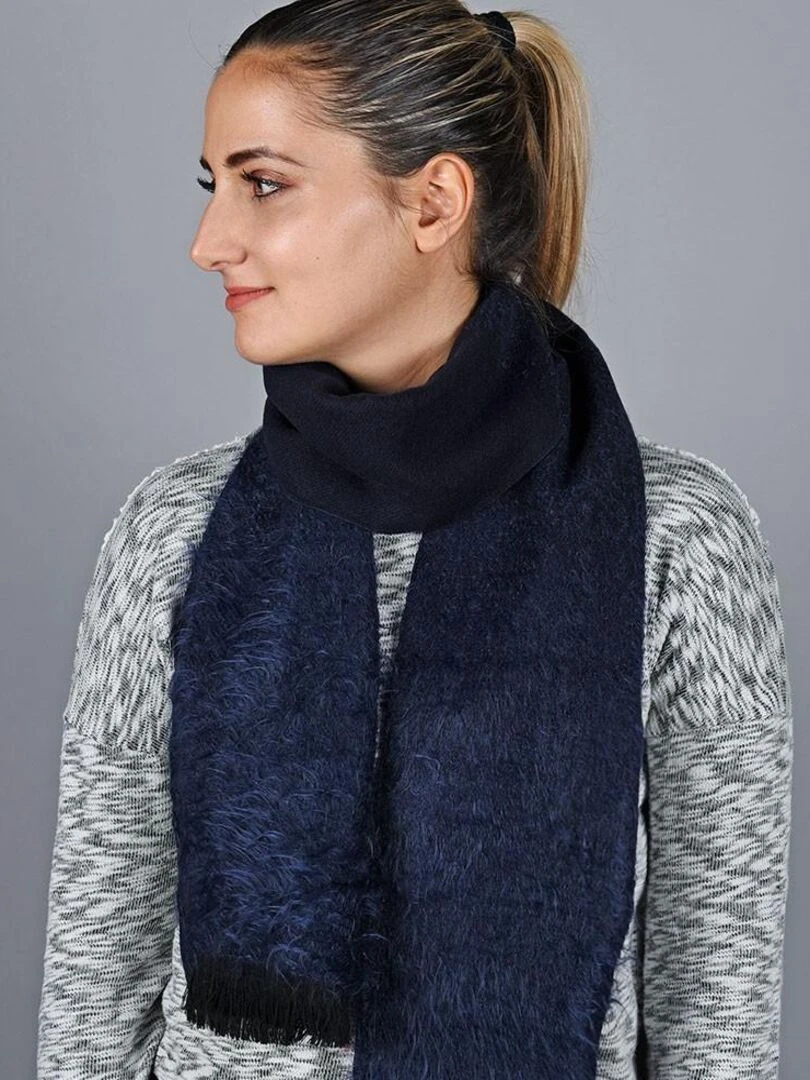 Echarpe Velouté Fabriqué en France Bleu marine