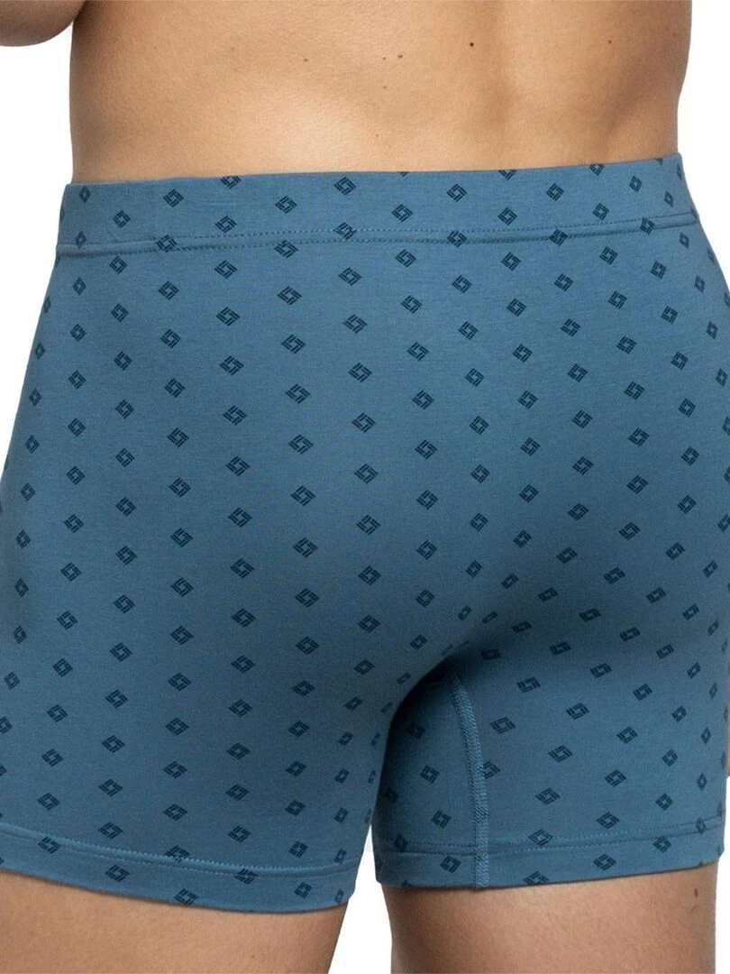 Pack de 2 boxers en coton Belmond avec ceinture tubulaire   Bleu