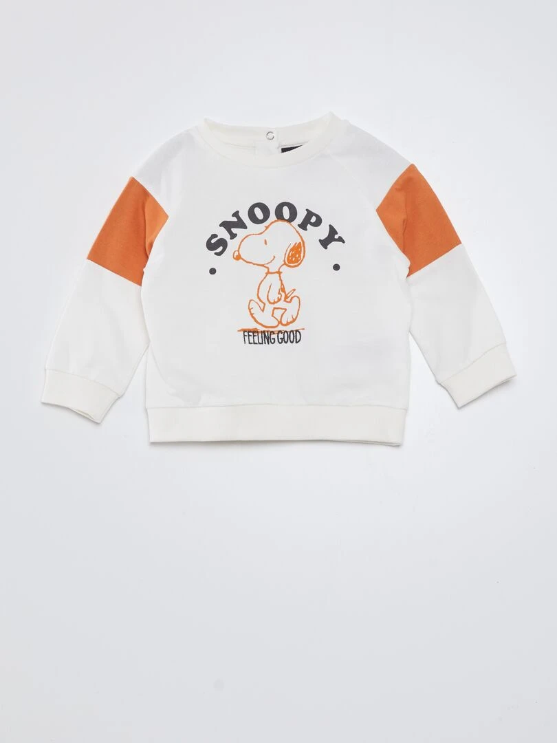 Sweat 'Snoopy' col rond Blanc