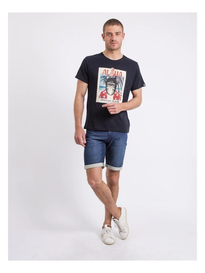 T shirt col rond NIPAGOLO   Bleu marine