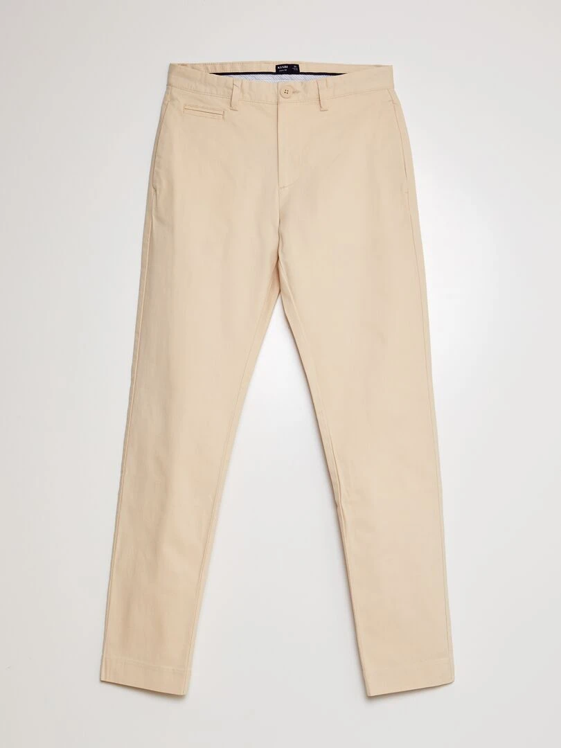 Pantalon slim en tencel Beige