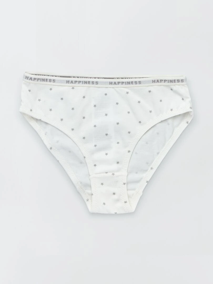 Lot 4 culottes en coton Blanc/gris