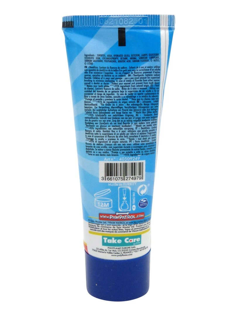 La Pat Patrouille Dentifrice pour Enfant Goût Fraise 50 ml N/A