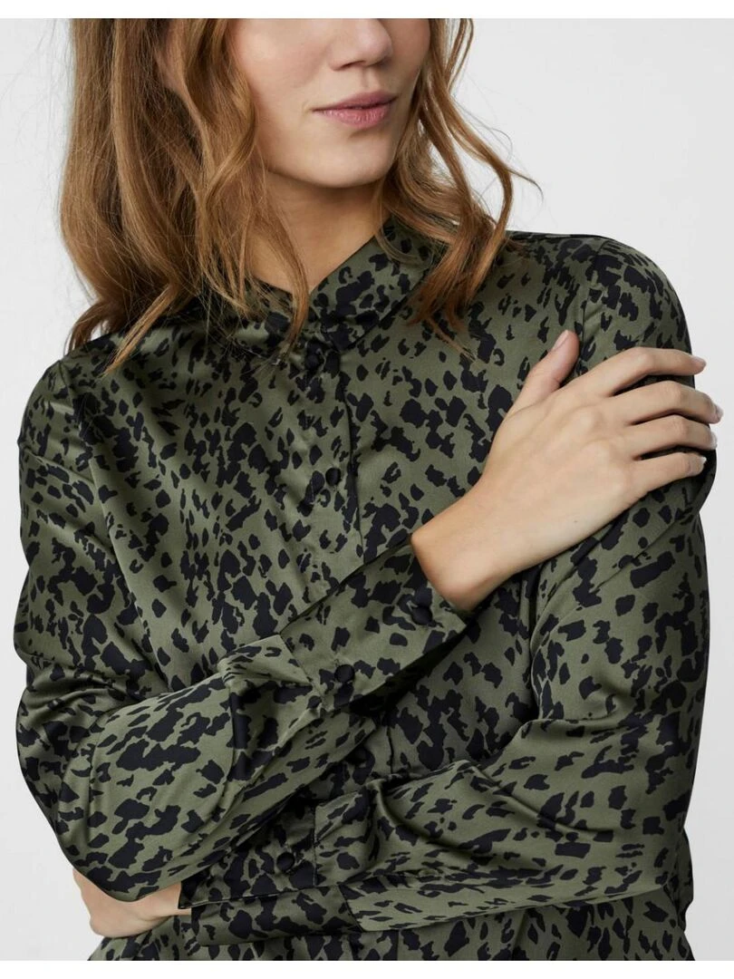 Chemisier à motif animalier Vero Moda Vert