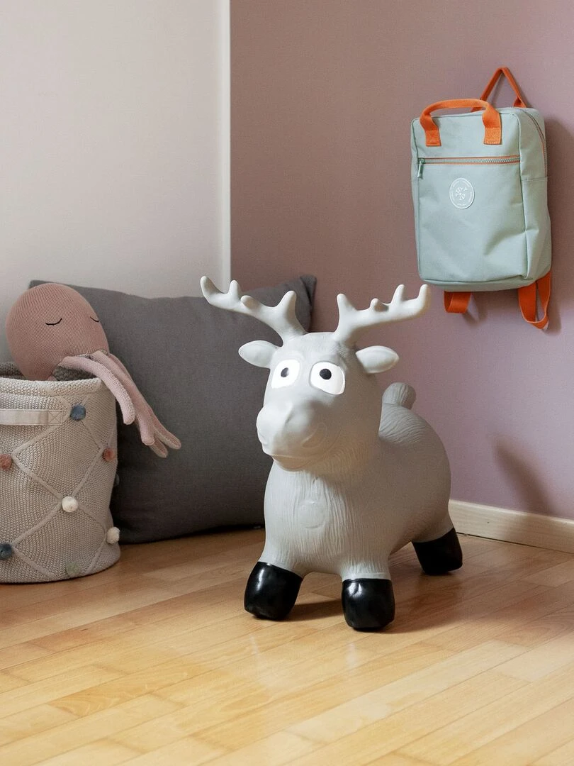 Animal sauteur gonflable en plastique élan   Gris foncé