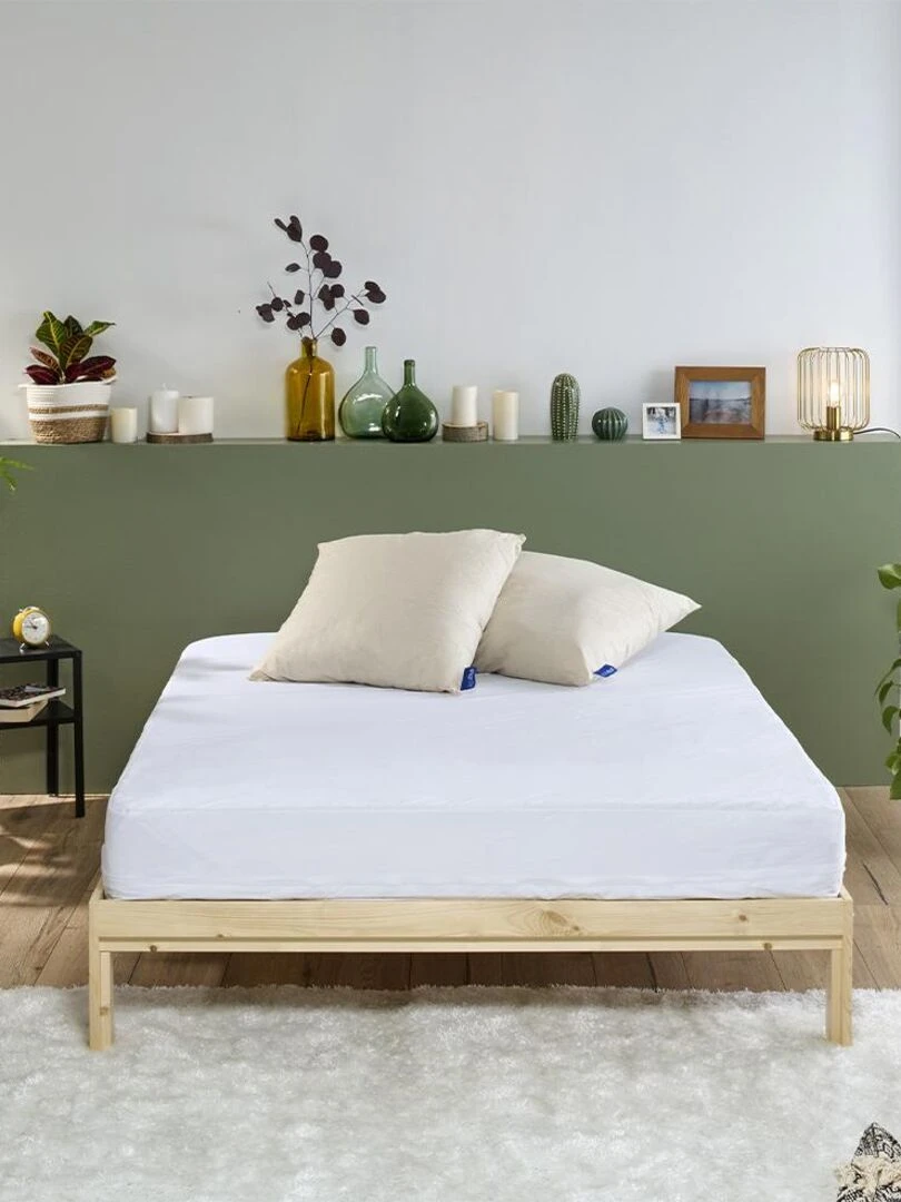 Bleu Câlin Protège matelas Housse Intégrale Anti punaises de lit Blanc