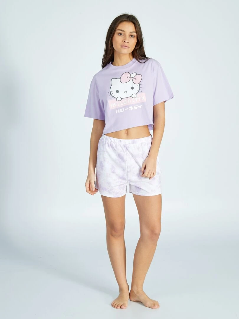 Pyjama court 'Hello Kitty' 2 pièces Violet