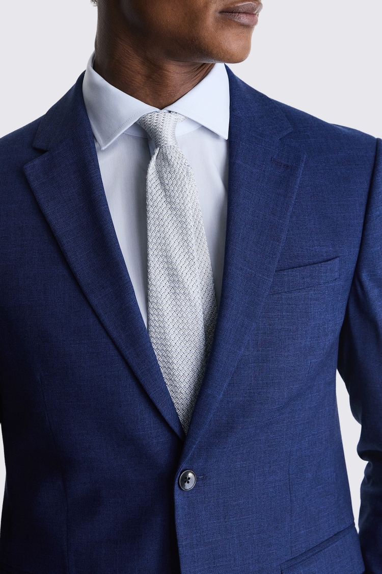 Slim Fit Blue Slub Jacket   Buy Online at Moss