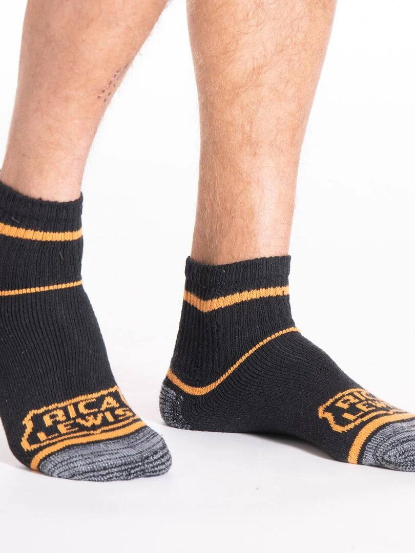 Mi chaussettes de travail renforcées  lot de 3 SOCKMN  'Rica Lewis'   Noir