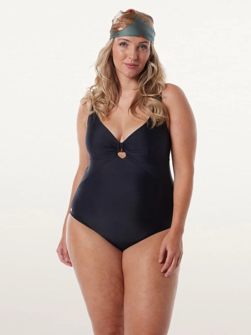 Maillot une pièce PORQUEROLLES Brigitte Bardot Bain Noir
