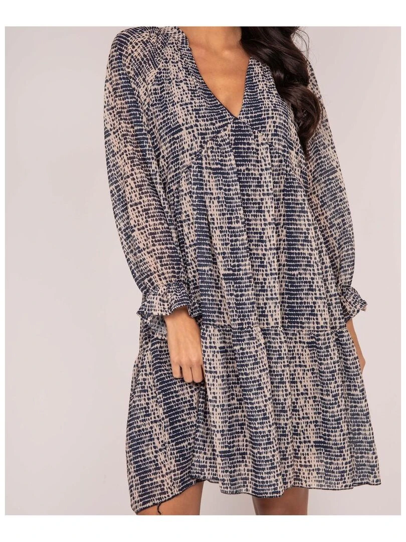 Robe courte motifs ITZEL   Bleu