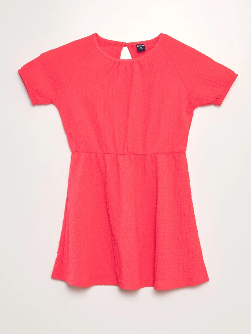 Robe en maille gaufrée Rouge