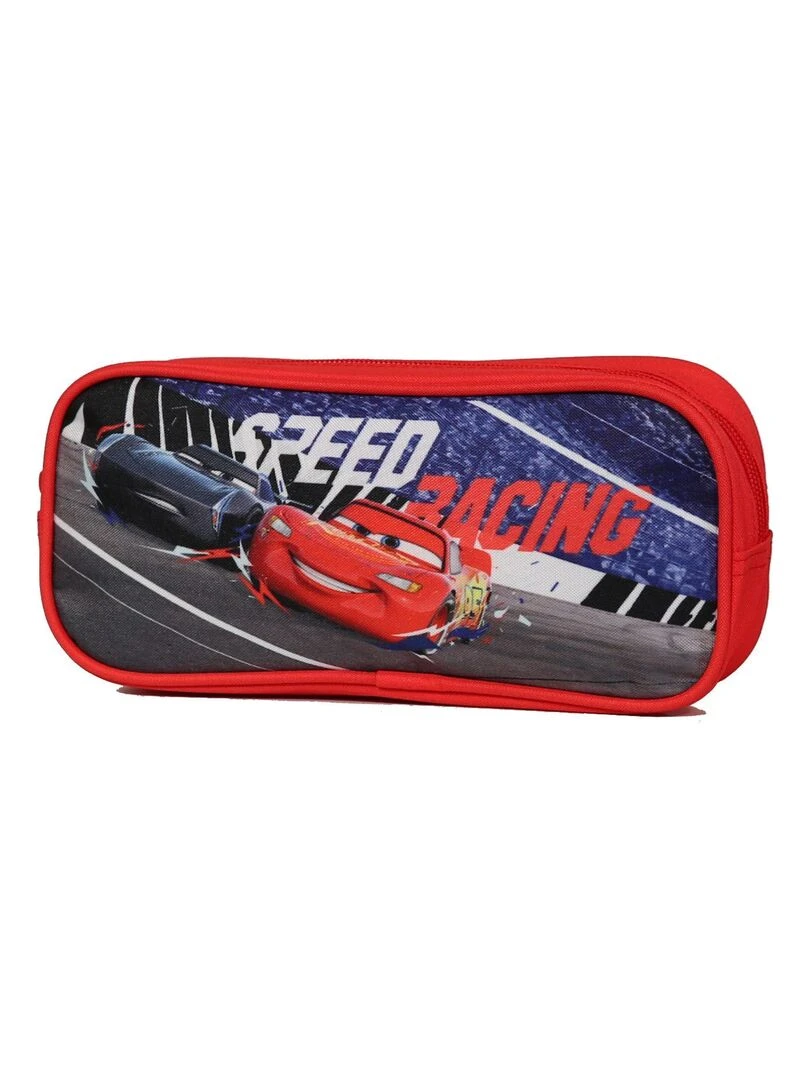 Trousse scolaire rectangulaire Disney Cars Rouge Bagtrotter Rouge