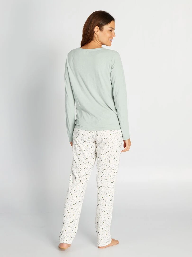 Ensemble pyjama en jersey 'dodo'   2 pièces   vert/blanc