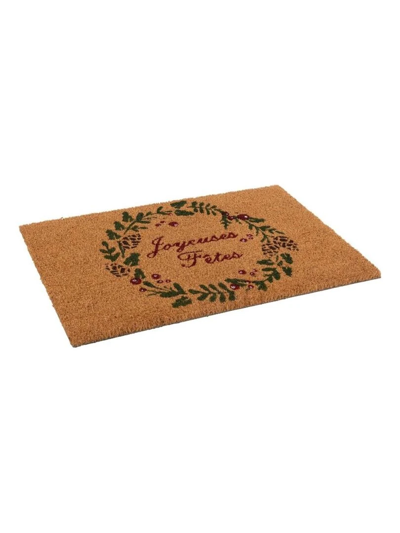 Paillasson Coco 40x60 cm Joyeuses fêtes Beige