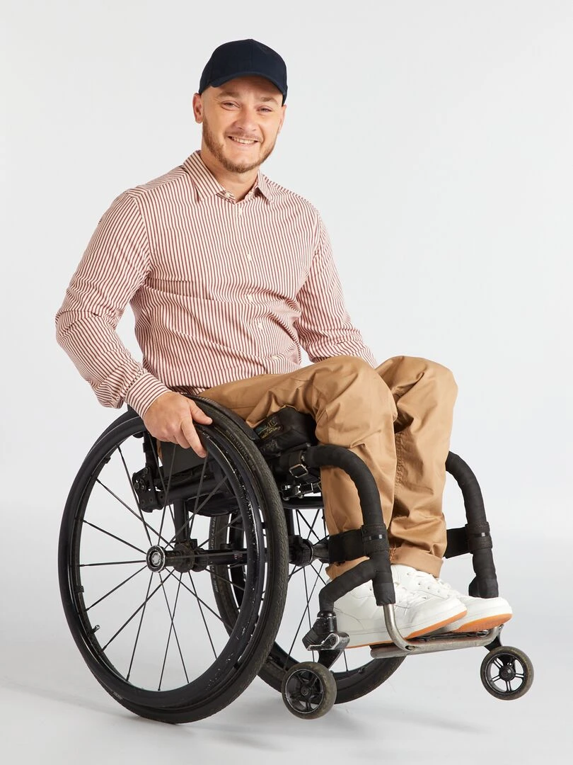 Chemise avec ouverture à scratchs au dos   So Easy   Rouge/blanc