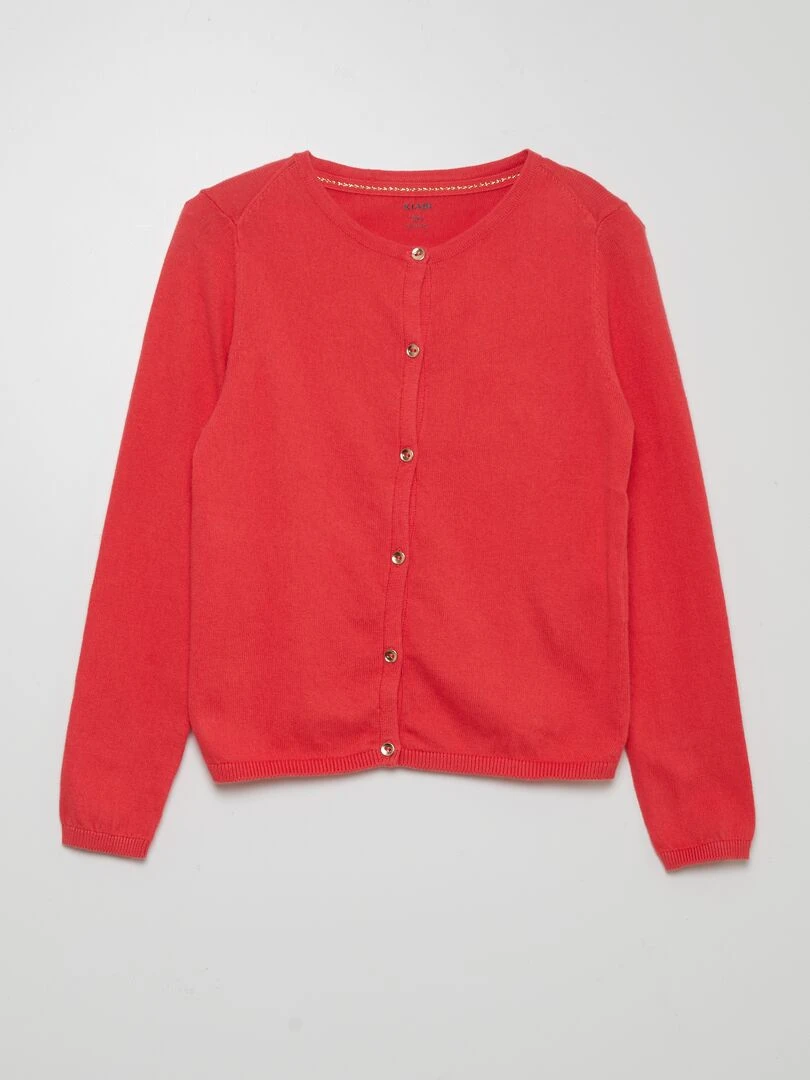 Gilet en maille fine rose fuchsia