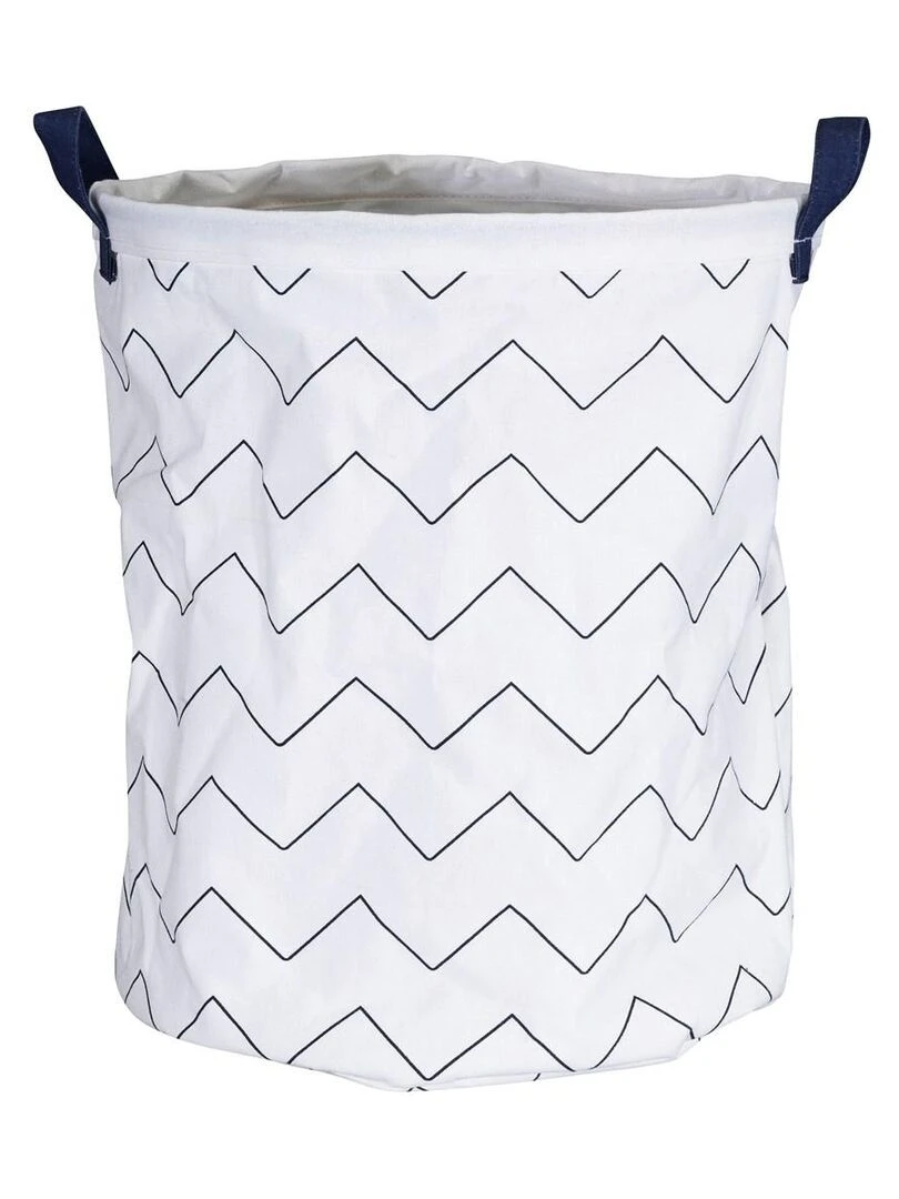 Panière de rangement tissu 31x39x31cm en coton blanc SAUTHON Blanc