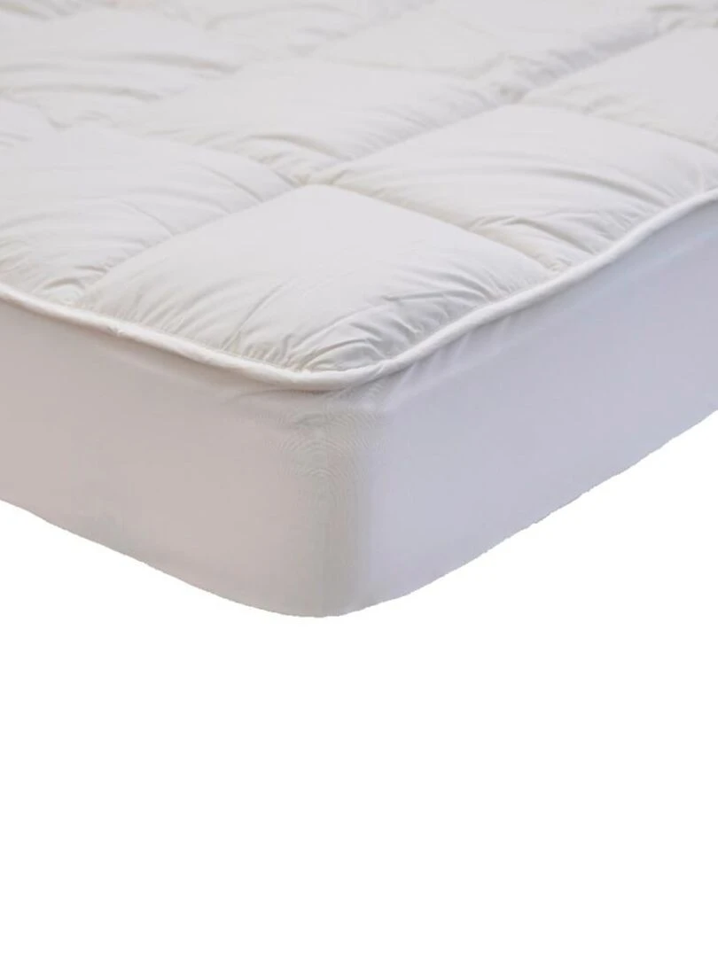 Bleu Câlin   Surmatelas sensation duvet moelleux   Blanc