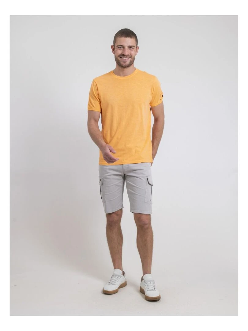 T shirt col rond pur coton NERIGOTE   Orange