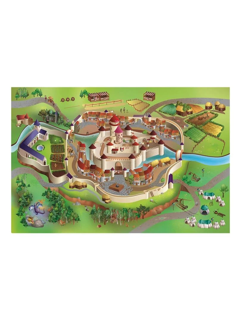 Tapis enfant CONNECTE MOYEN AGE Multicolore 100x150 Fait en Europe Multicolore