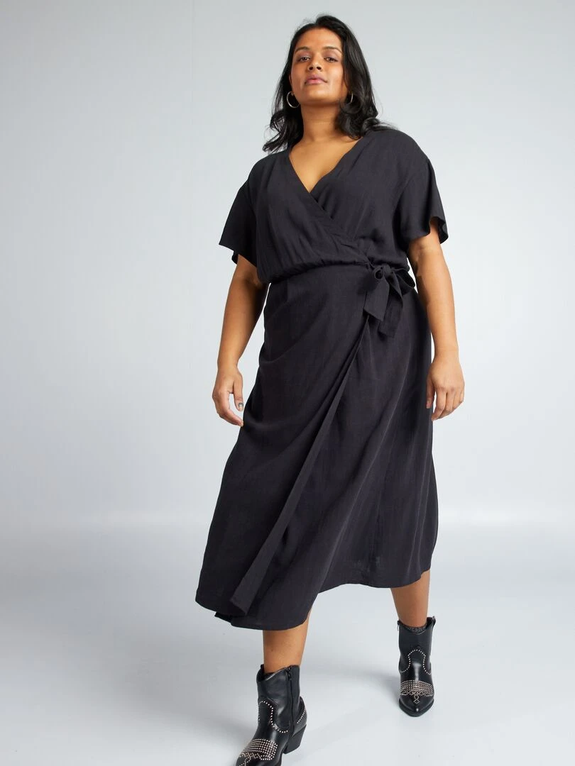 Robe coupe portefeuille   noir