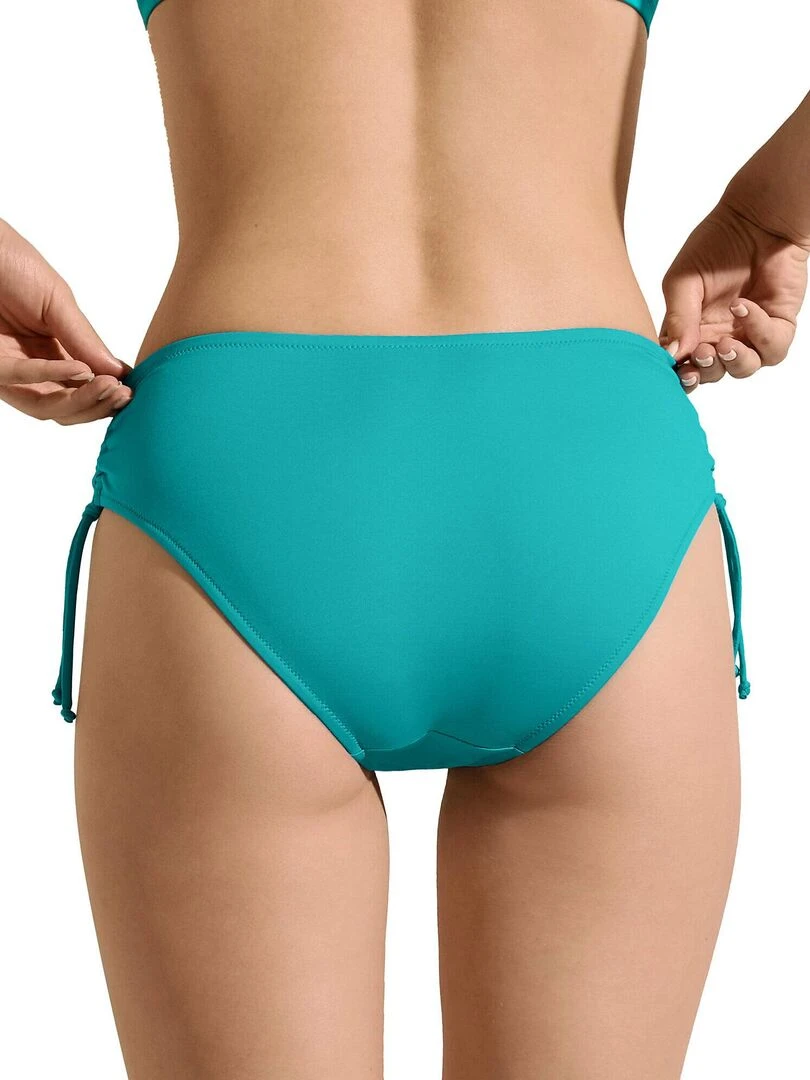 Bas maillot slip de bain taille haute côtés réglables Las Vegas Vert
